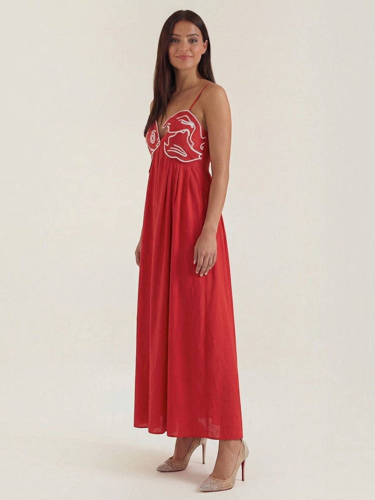 Deborah Robe Longue Motif Poisson
