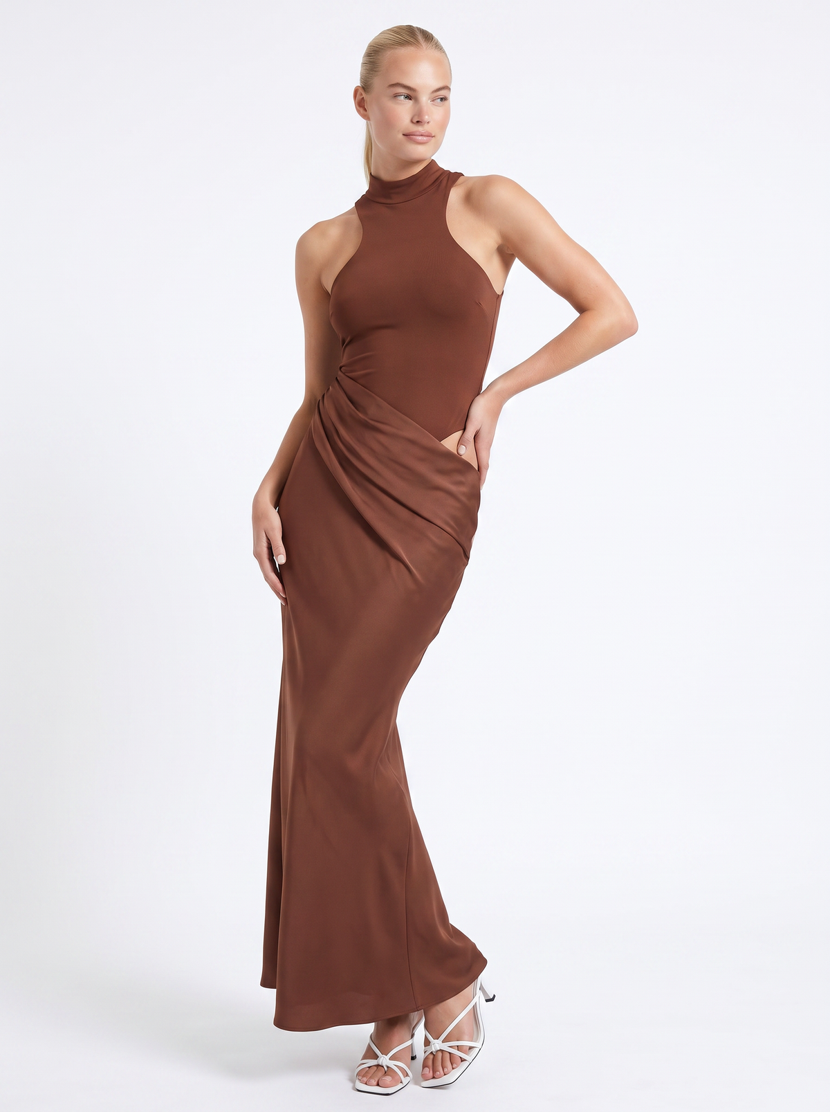 Hester Robe Longue Col Roulé