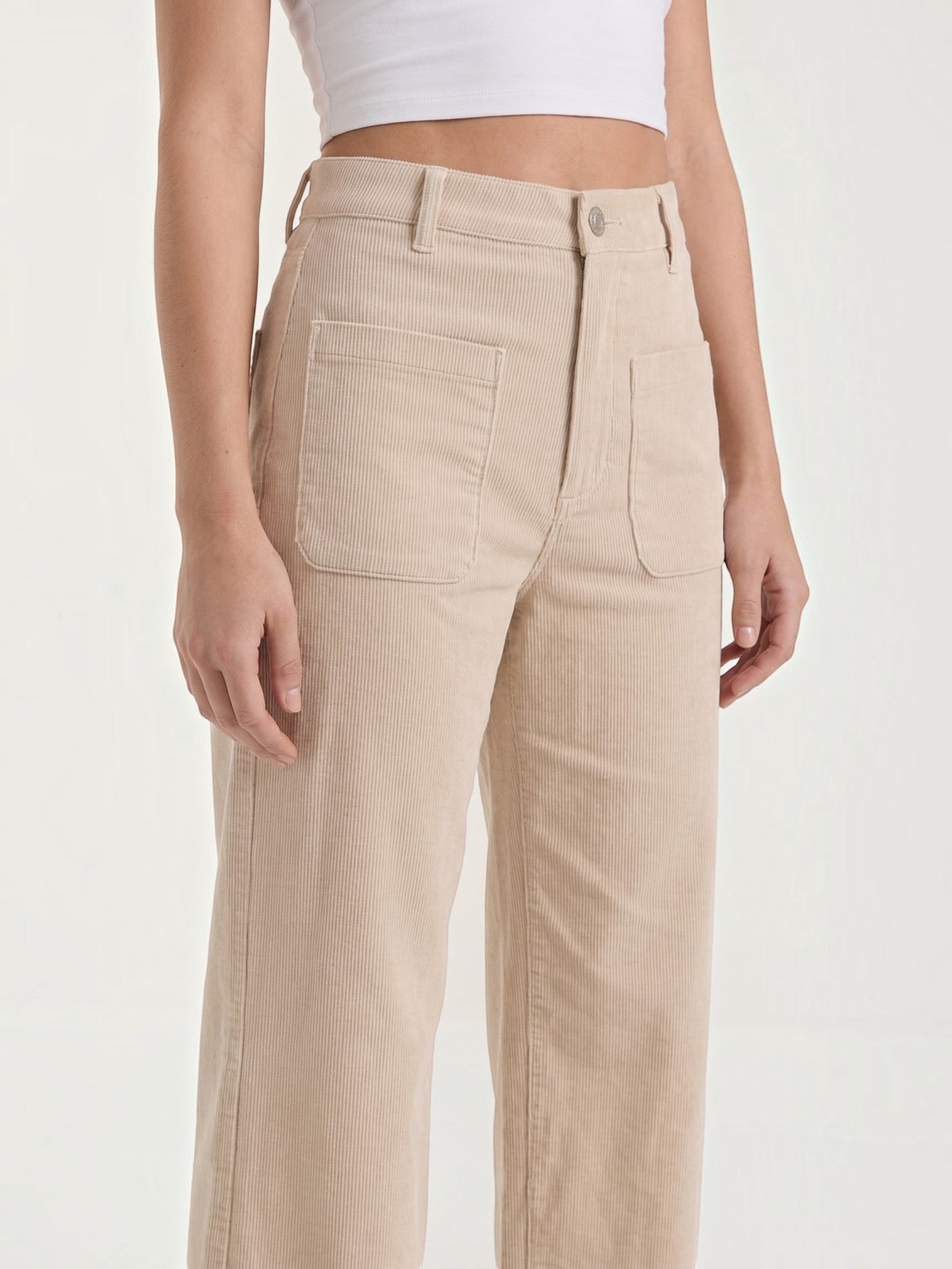 Allison Pantalon Large En Velours Côtelé
