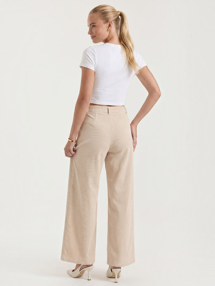 Allison Pantalon Large En Velours Côtelé