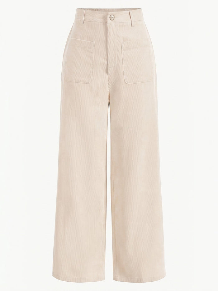 Allison Pantalon Large En Velours Côtelé