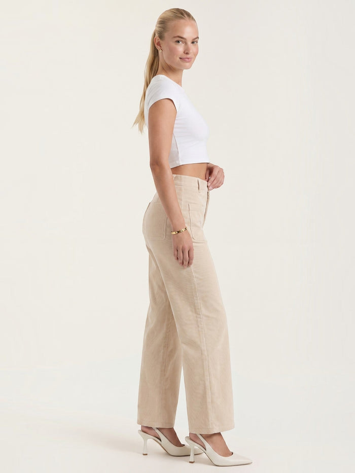 Allison Pantalon Large En Velours Côtelé