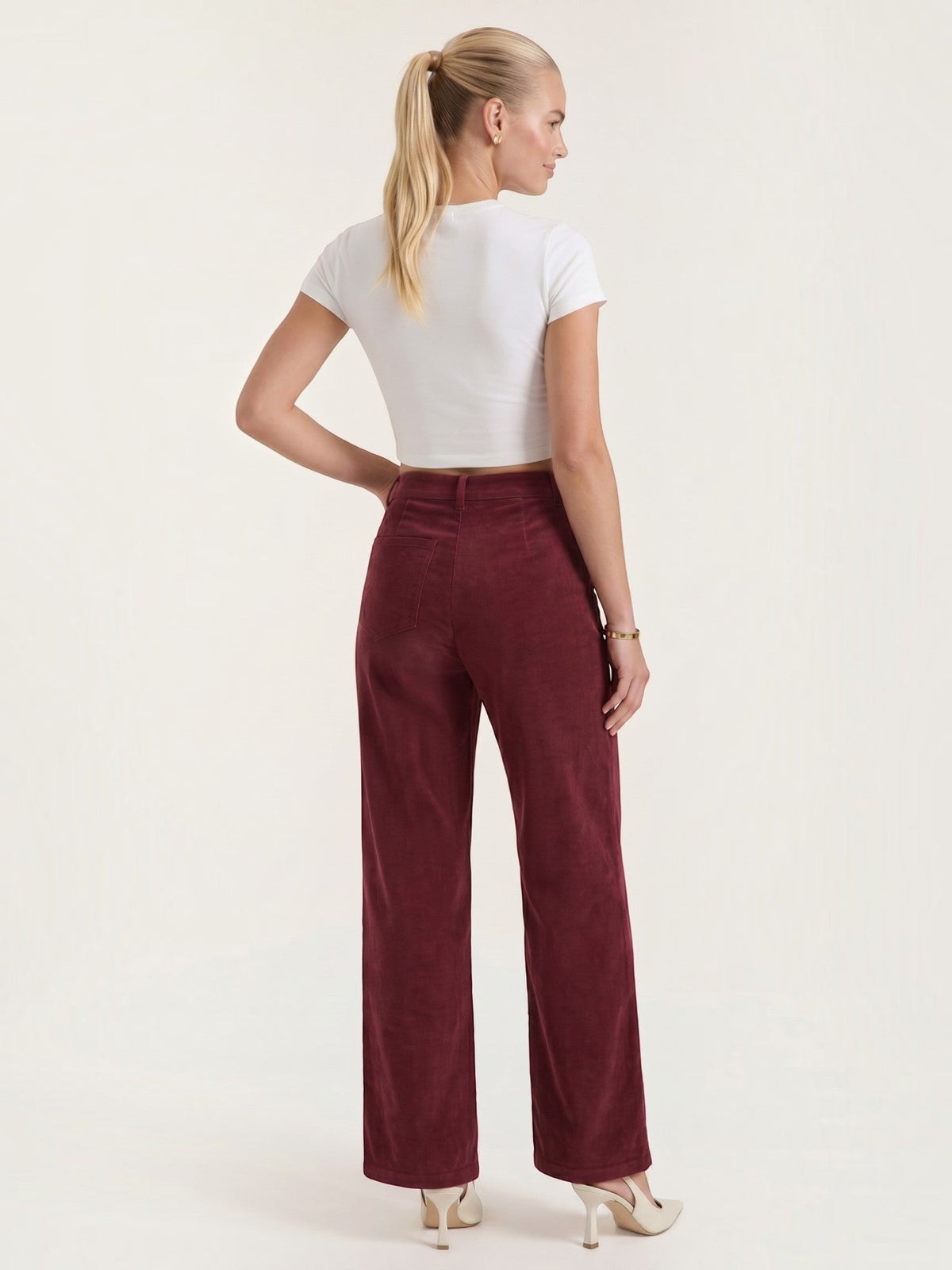 Allison Pantalon Large En Velours Côtelé