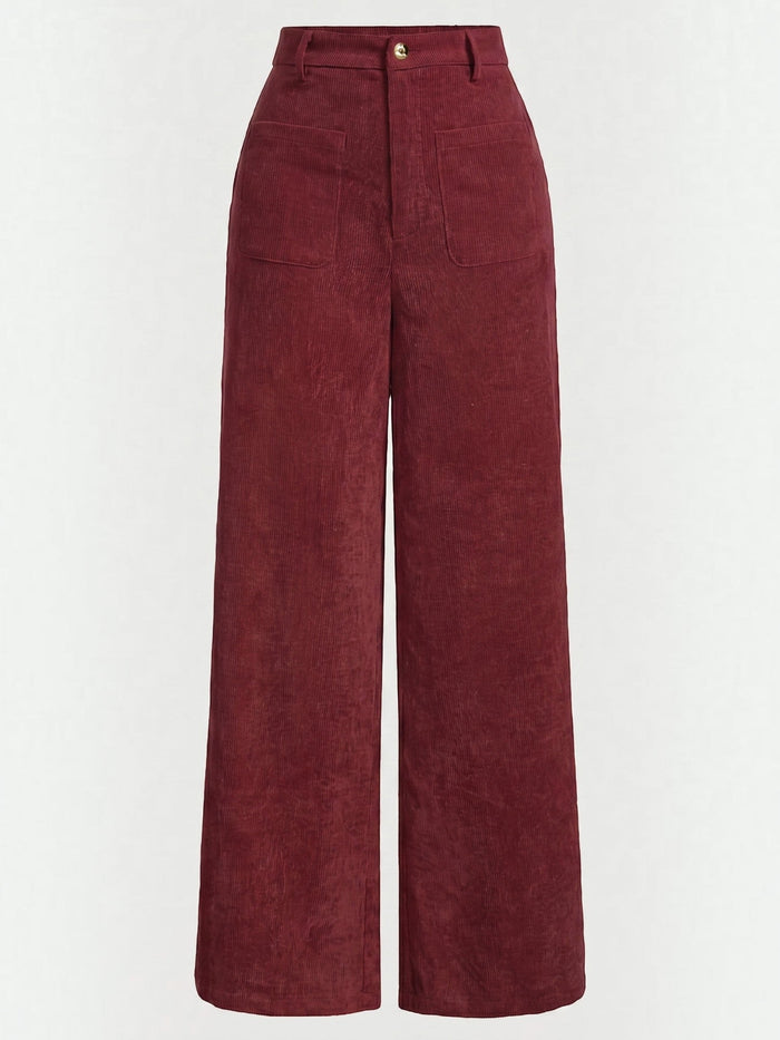 Allison Pantalon Large En Velours Côtelé