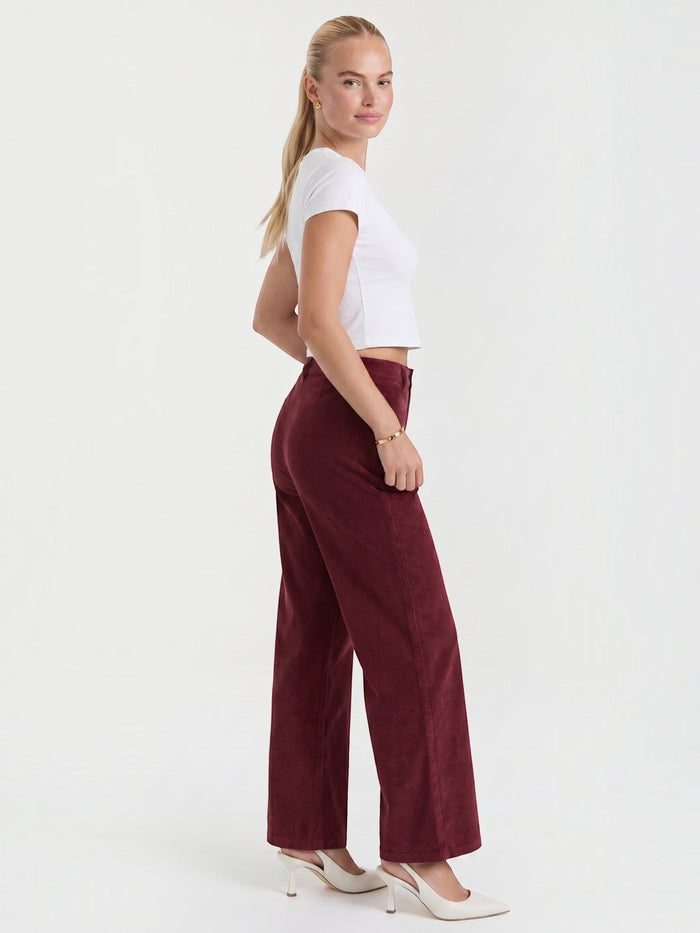 Allison Pantalon Large En Velours Côtelé