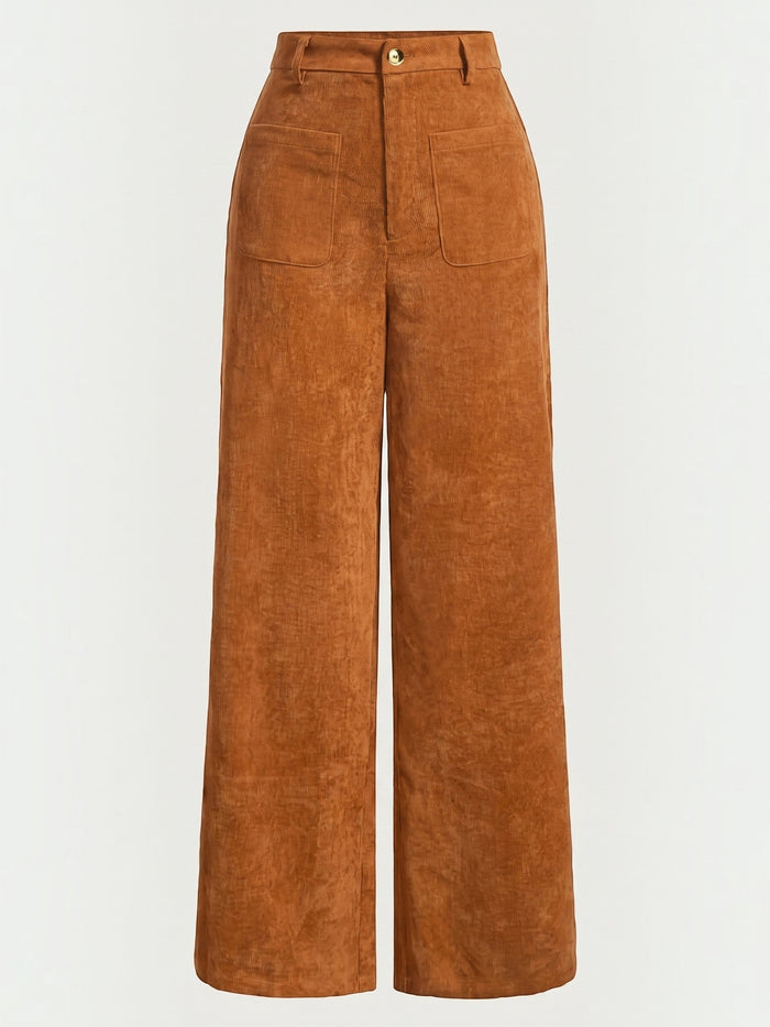 Allison Pantalon Large En Velours Côtelé