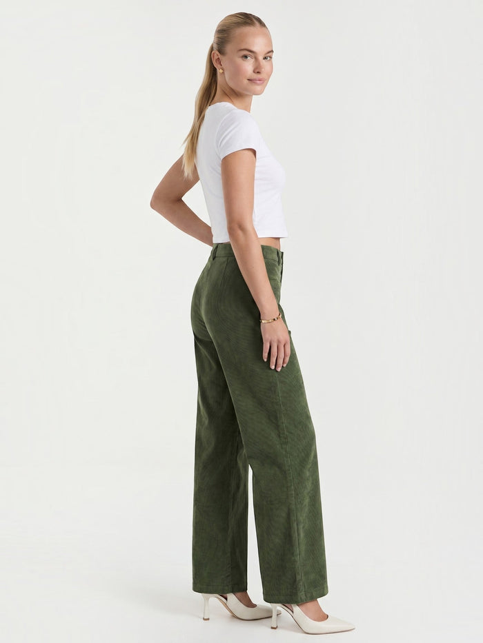 Allison Pantalon Large En Velours Côtelé