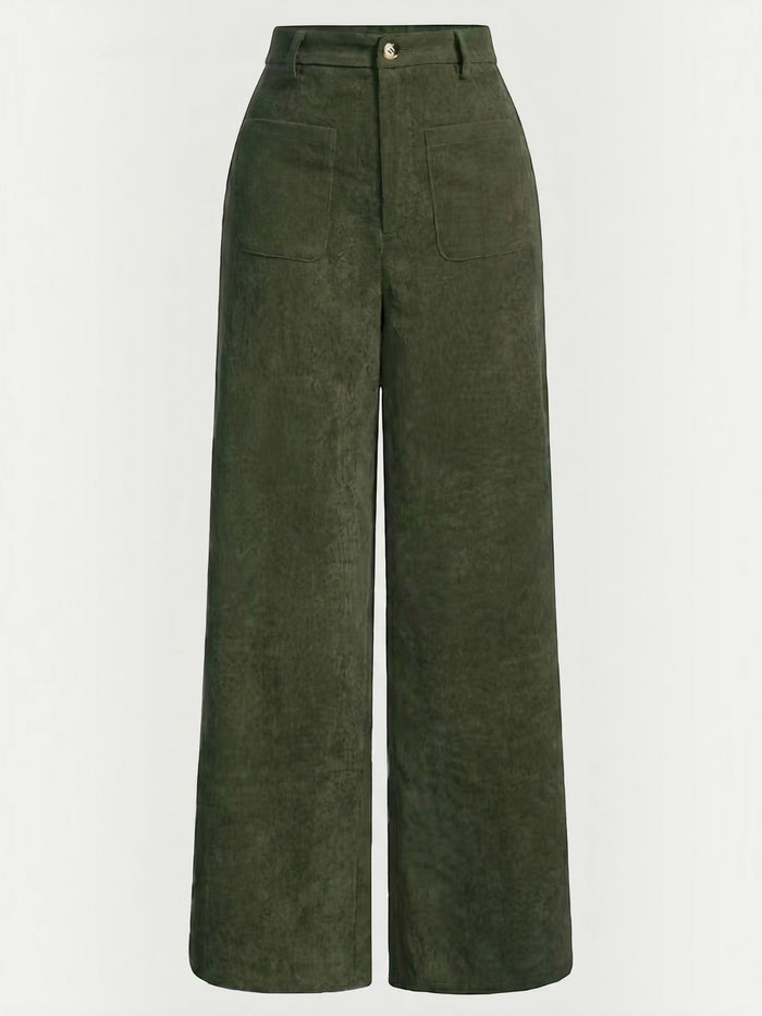 Allison Pantalon Large En Velours Côtelé