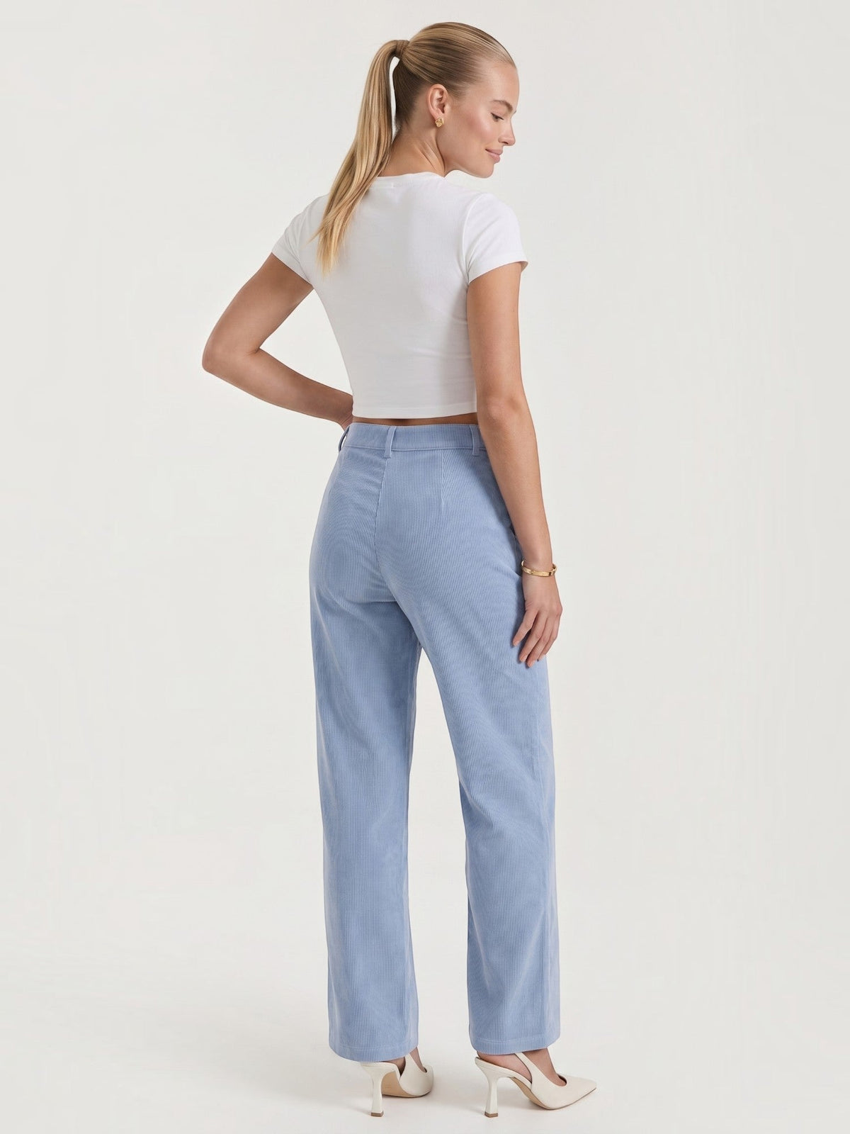 Allison Pantalon Large En Velours Côtelé