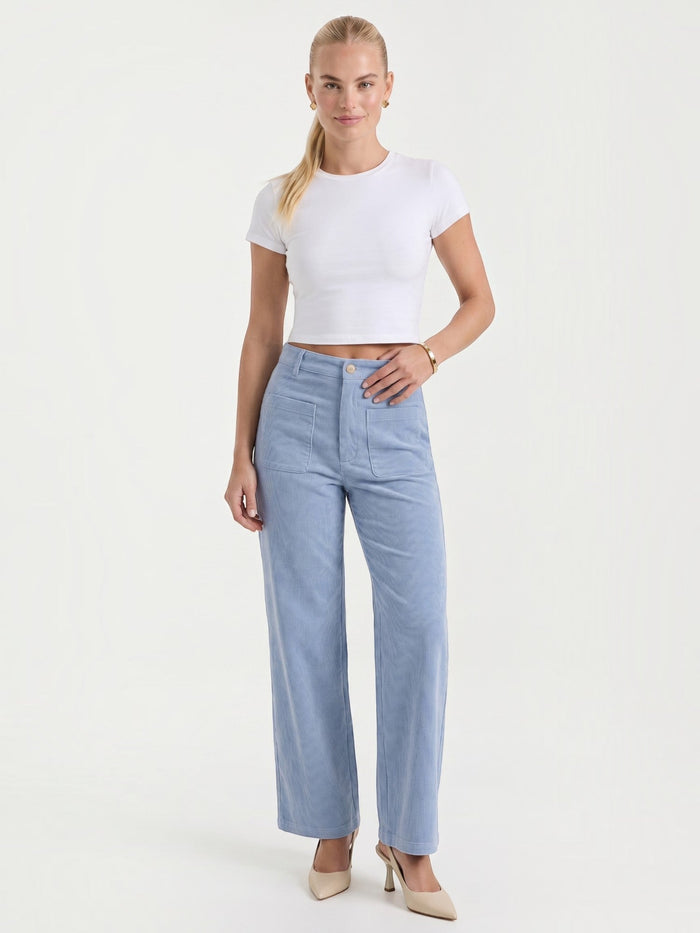 Allison Pantalon Large En Velours Côtelé