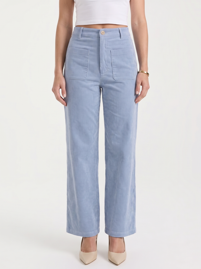 Allison Pantalon Large En Velours Côtelé