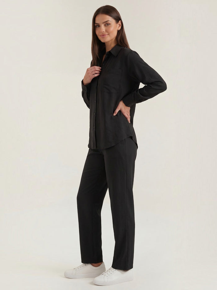 Amber Tailleur Pantalon En Coton Avec Surchemise