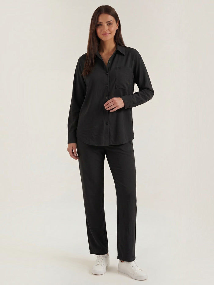 Amber Tailleur Pantalon En Coton Avec Surchemise