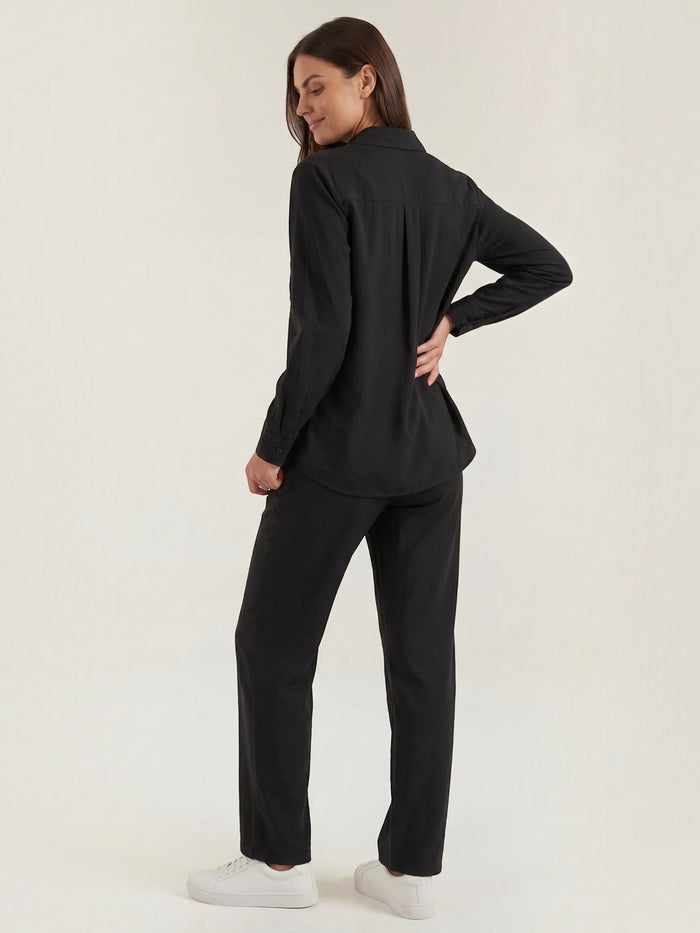 Amber Tailleur Pantalon En Coton Avec Surchemise