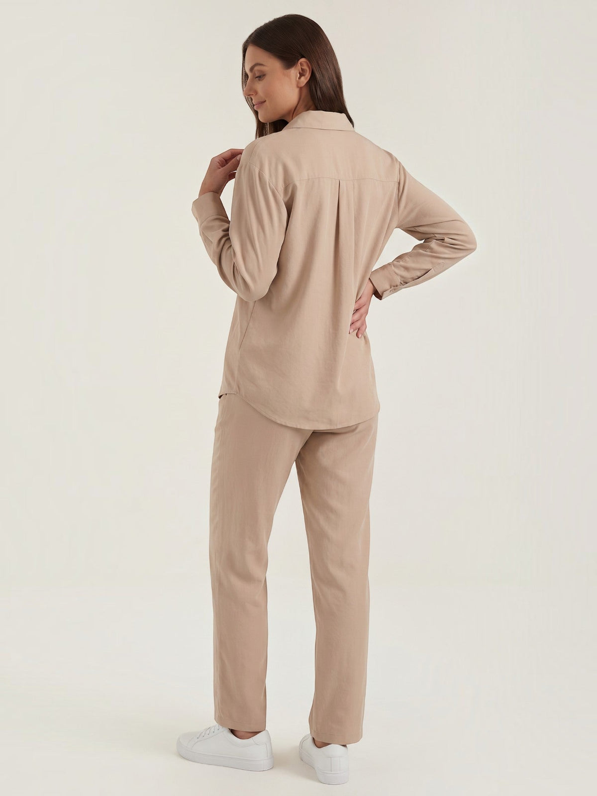 Amber Tailleur Pantalon En Coton Avec Surchemise