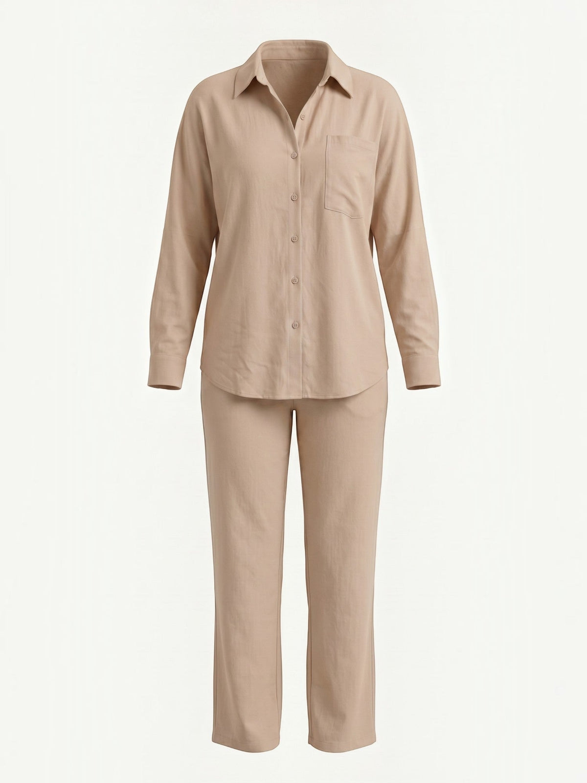 Amber Tailleur Pantalon En Coton Avec Surchemise