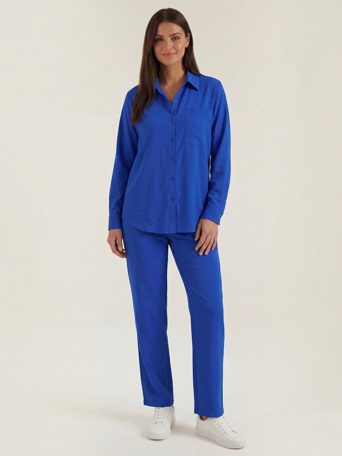 Amber Tailleur Pantalon En Coton Avec Surchemise