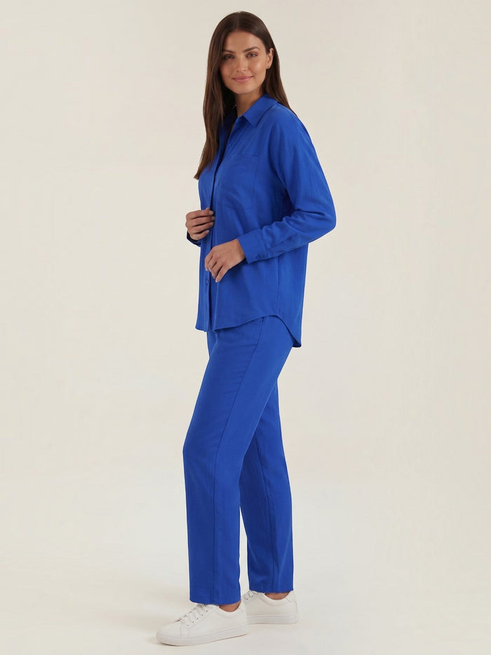 Amber Tailleur Pantalon En Coton Avec Surchemise