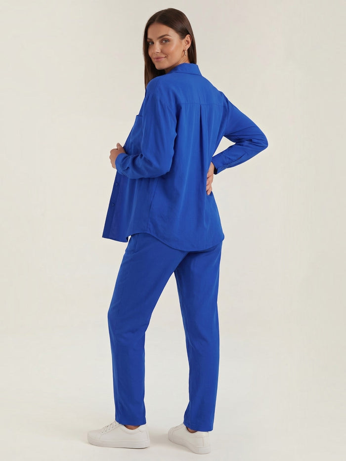 Amber Tailleur Pantalon En Coton Avec Surchemise