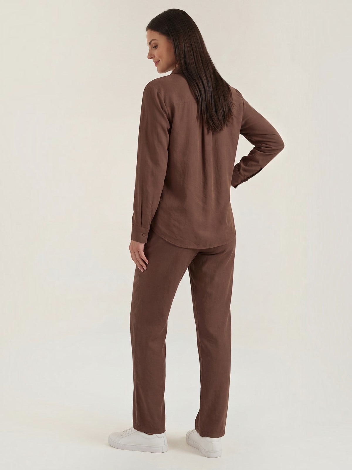 Amber Tailleur Pantalon En Coton Avec Surchemise