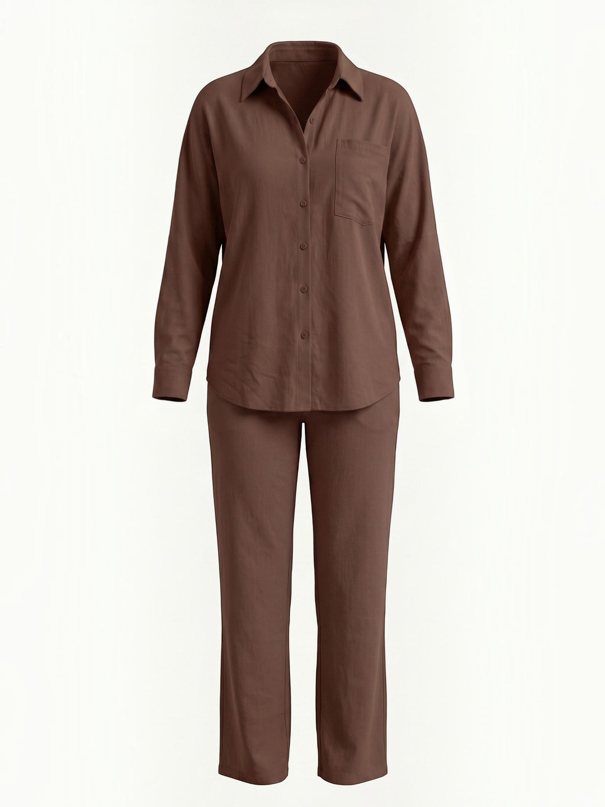 Amber Tailleur Pantalon En Coton Avec Surchemise