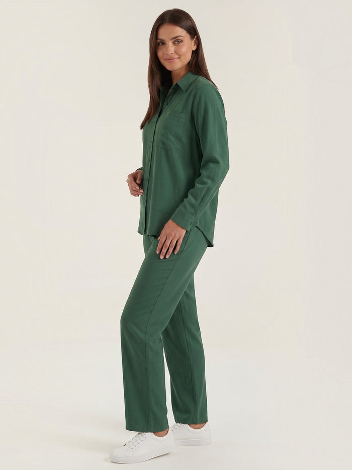 Amber Tailleur Pantalon En Coton Avec Surchemise
