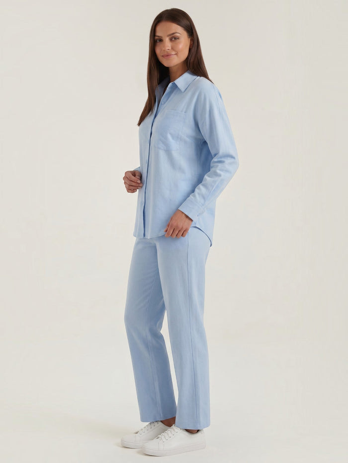 Amber Tailleur Pantalon En Coton Avec Surchemise