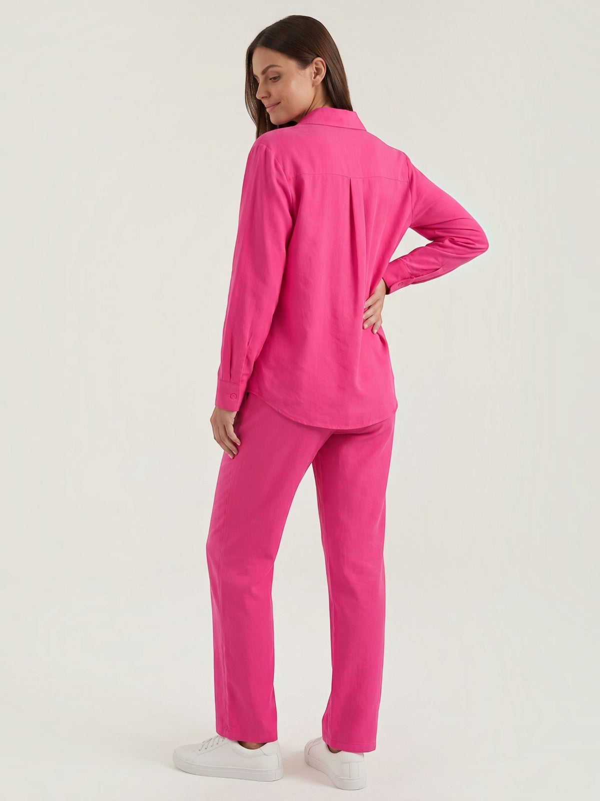 Amber Tailleur Pantalon En Coton Avec Surchemise