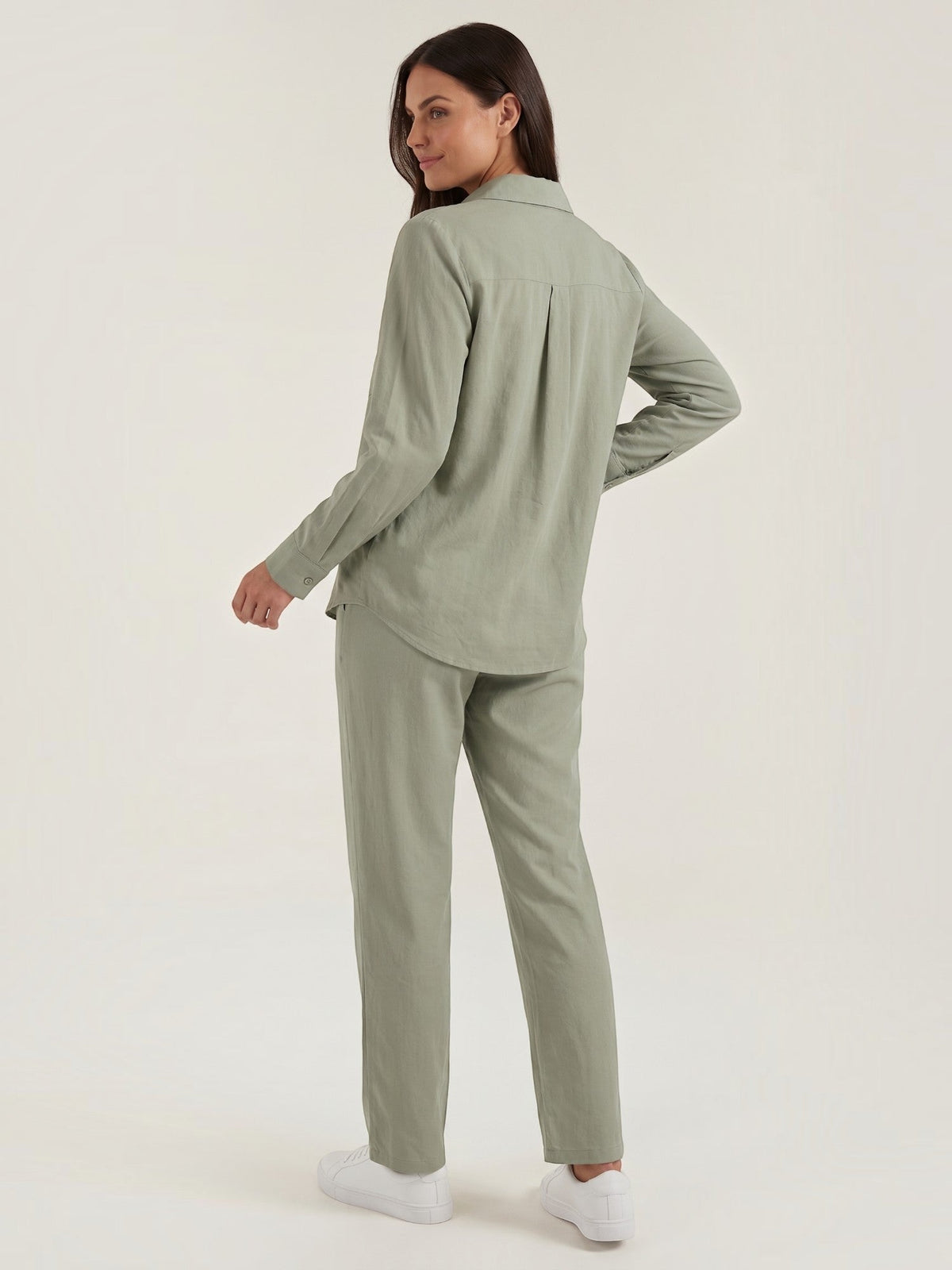 Amber Tailleur Pantalon En Coton Avec Surchemise