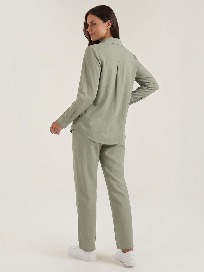 Amber Tailleur Pantalon En Coton Avec Surchemise