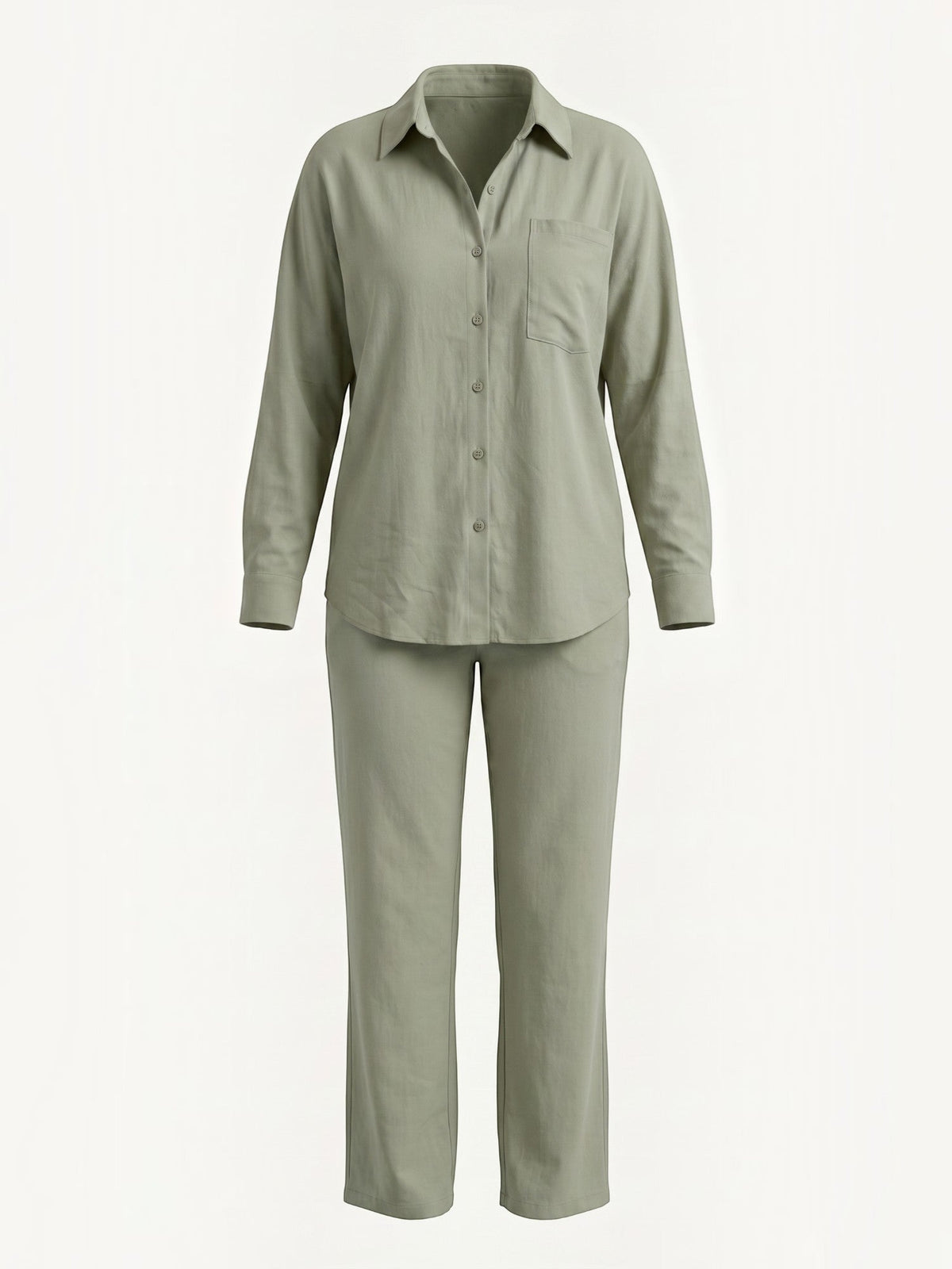 Amber Tailleur Pantalon En Coton Avec Surchemise