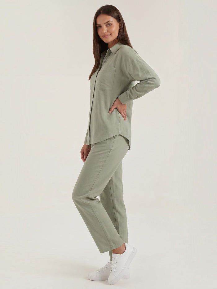 Amber Tailleur Pantalon En Coton Avec Surchemise