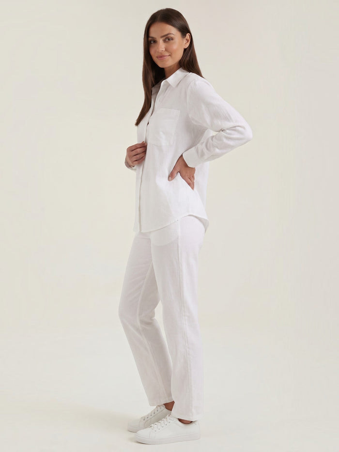 Amber Tailleur Pantalon En Coton Avec Surchemise