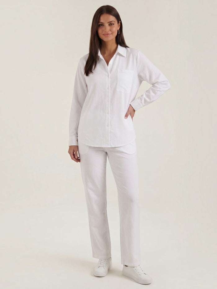 Amber Tailleur Pantalon En Coton Avec Surchemise