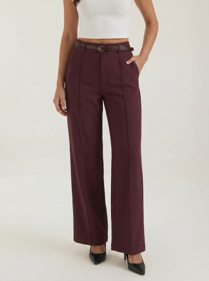 Bertha Pantalon Large Taille Haute