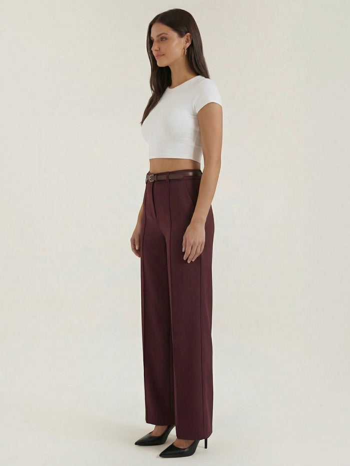 Bertha Pantalon Large Taille Haute