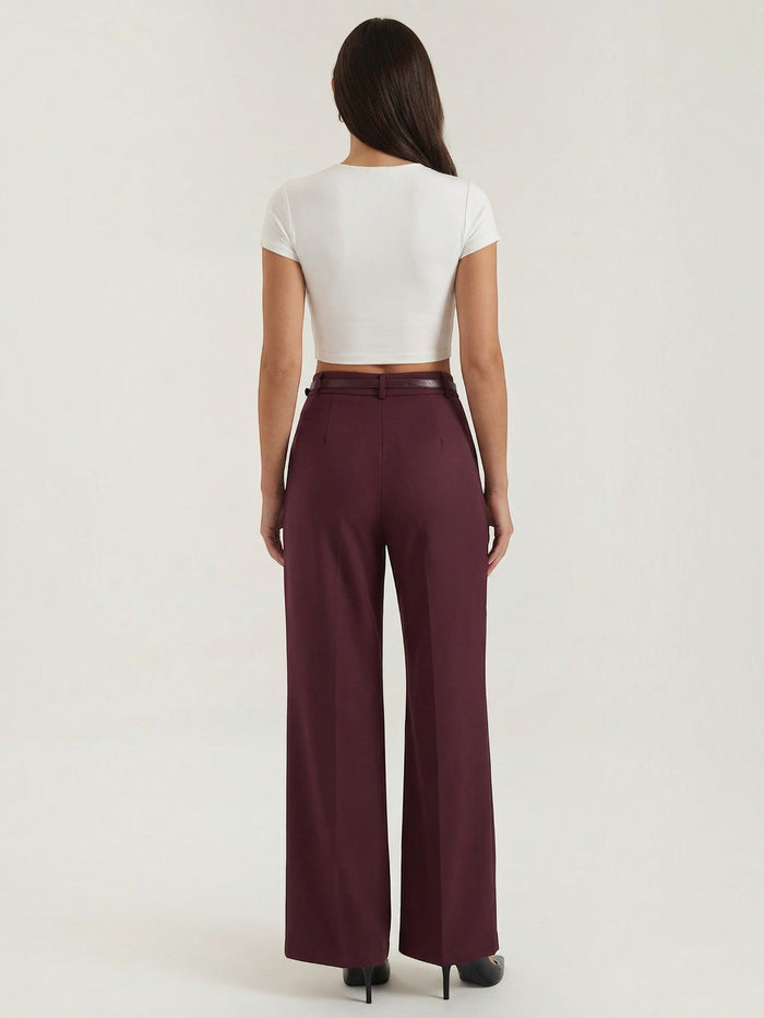 Bertha Pantalon Large Taille Haute