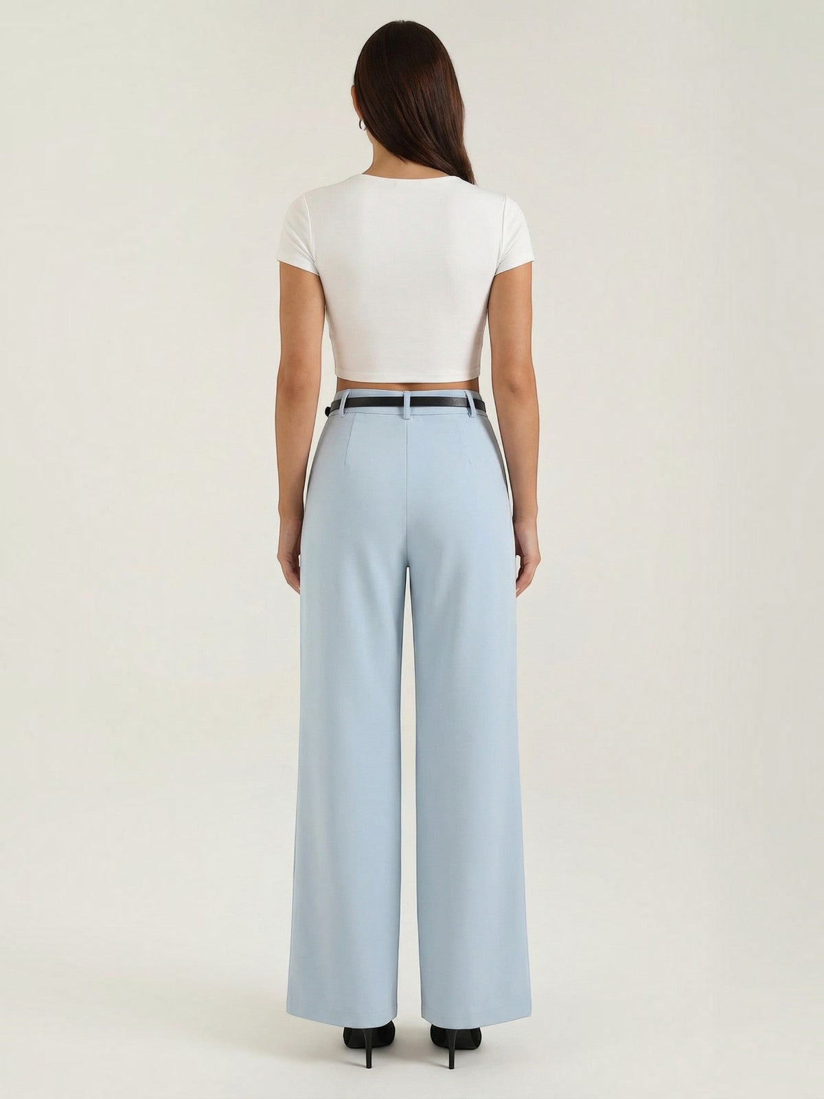 Bertha Pantalon Large Taille Haute