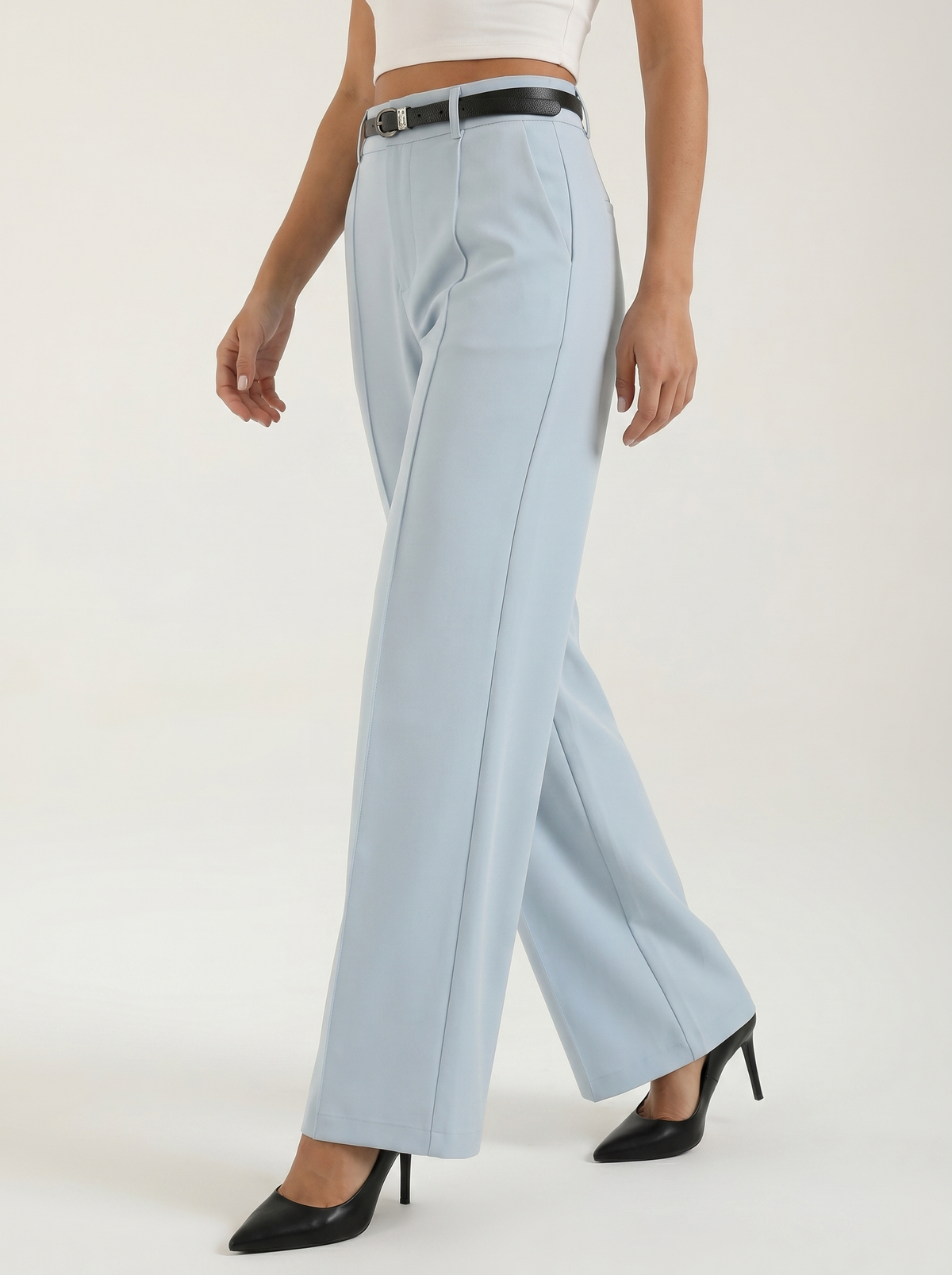 Bertha Pantalon Large Taille Haute