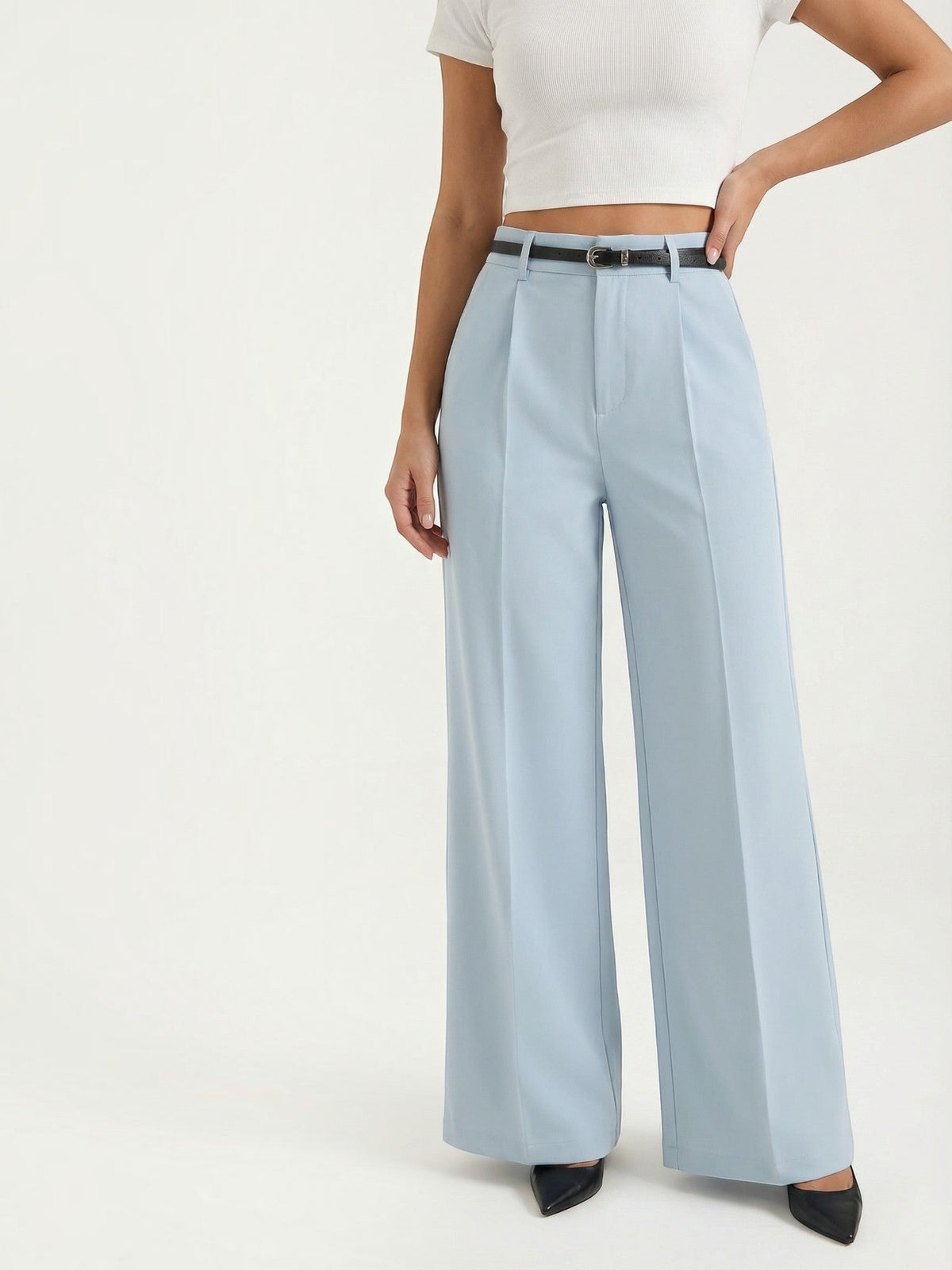 Bertha Pantalon Large Taille Haute