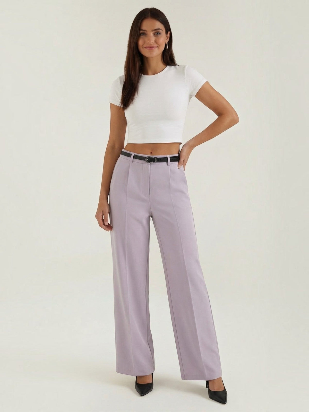 Bertha Pantalon Large Taille Haute
