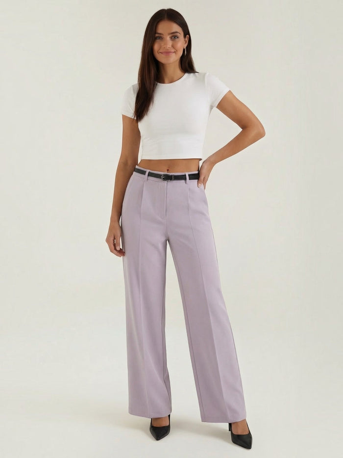 Bertha Pantalon Large Taille Haute