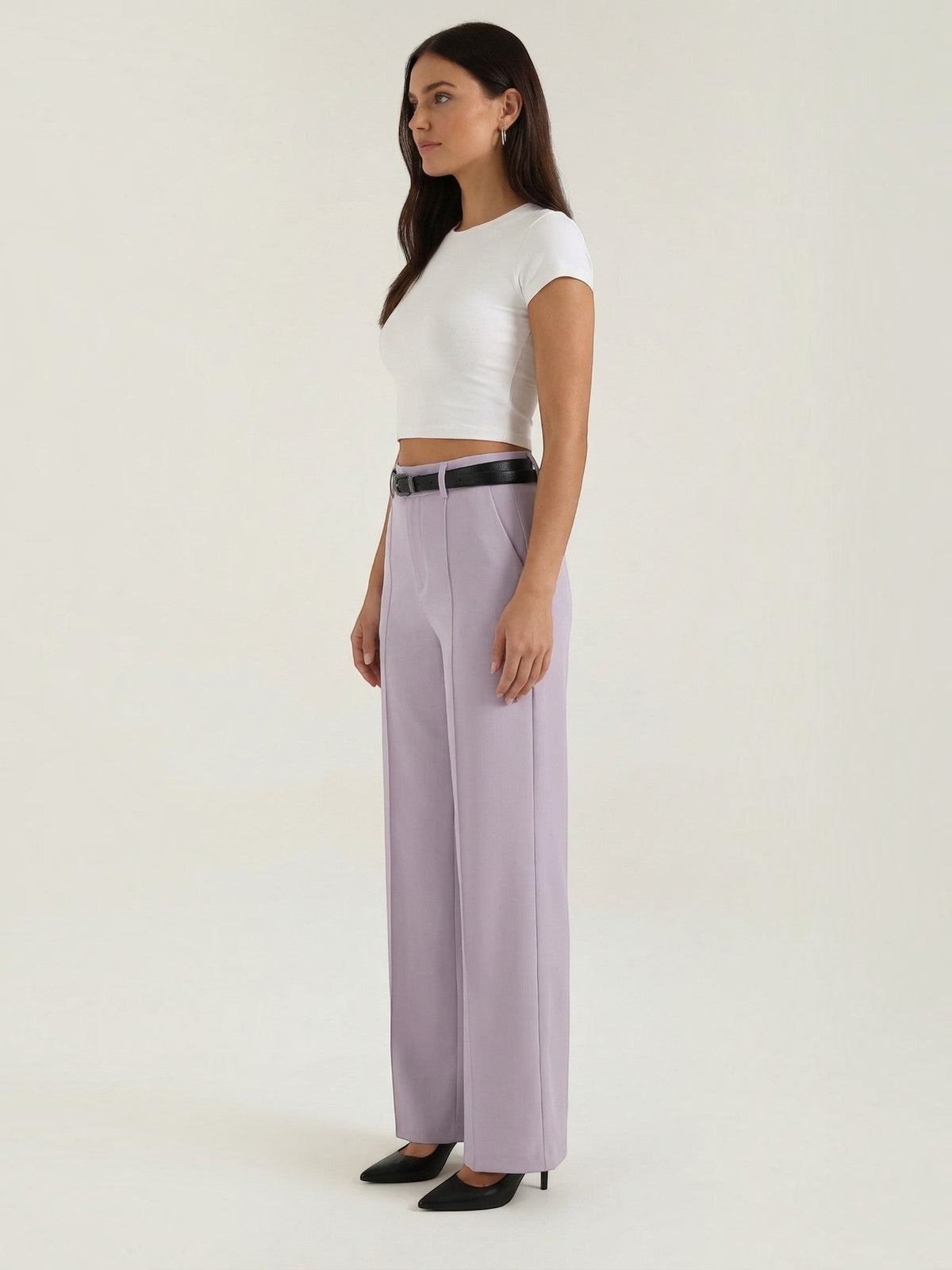 Bertha Pantalon Large Taille Haute
