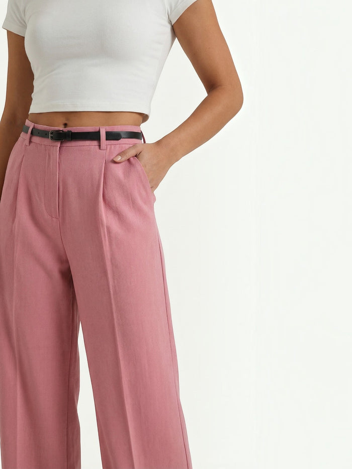 Bertha Pantalon Large Taille Haute