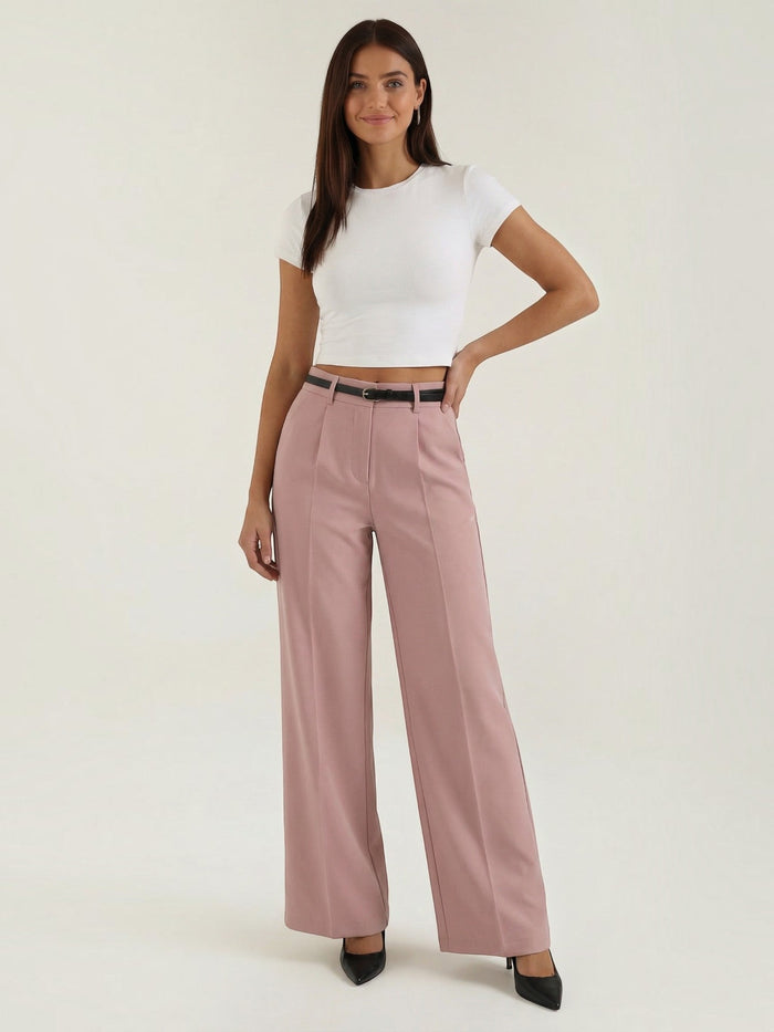 Bertha Pantalon Large Taille Haute