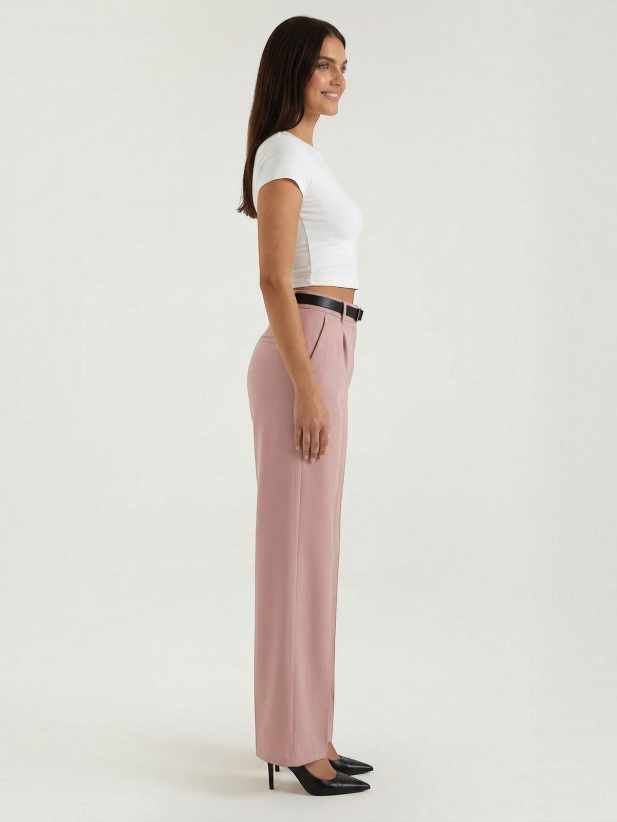 Bertha Pantalon Large Taille Haute