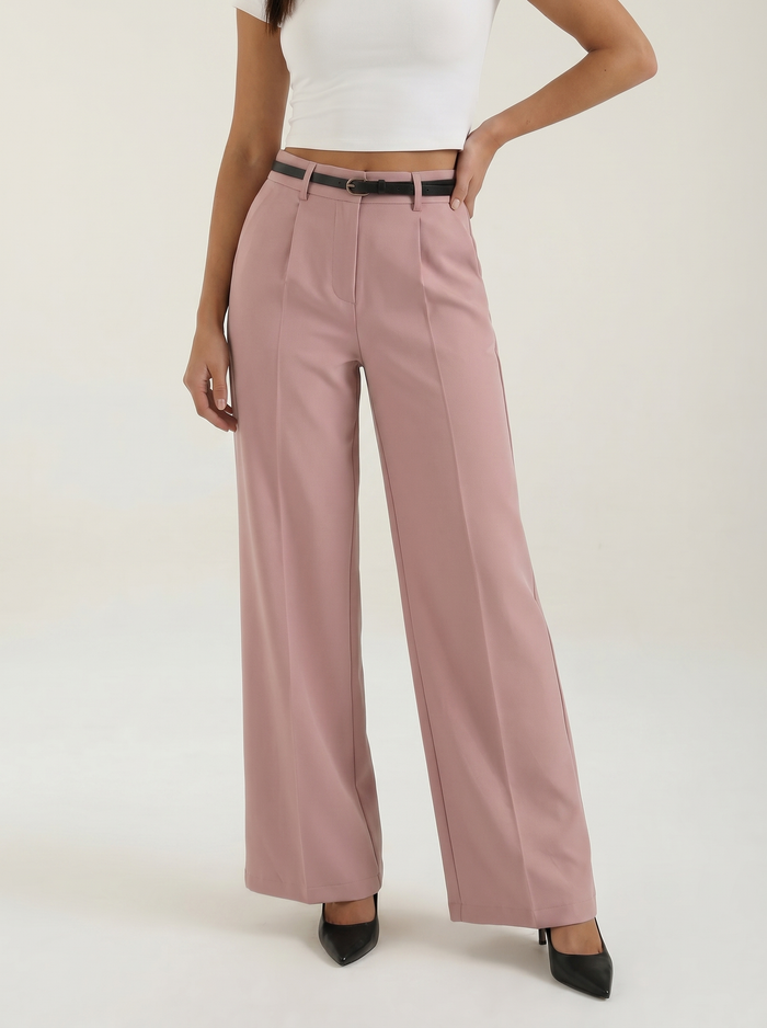 Bertha Pantalon Large Taille Haute