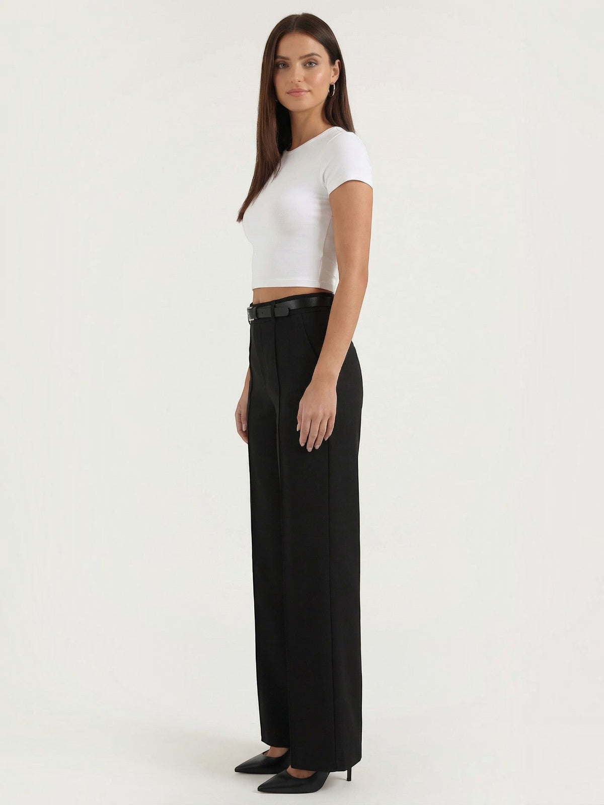 Bertha Pantalon Large Taille Haute