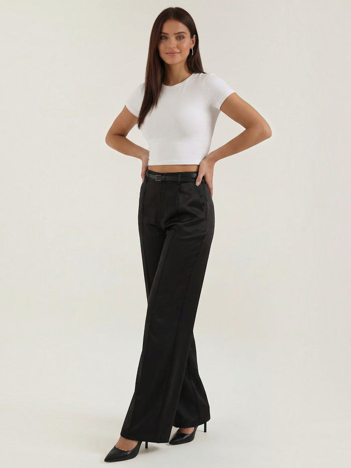 Bertha Pantalon Large Taille Haute
