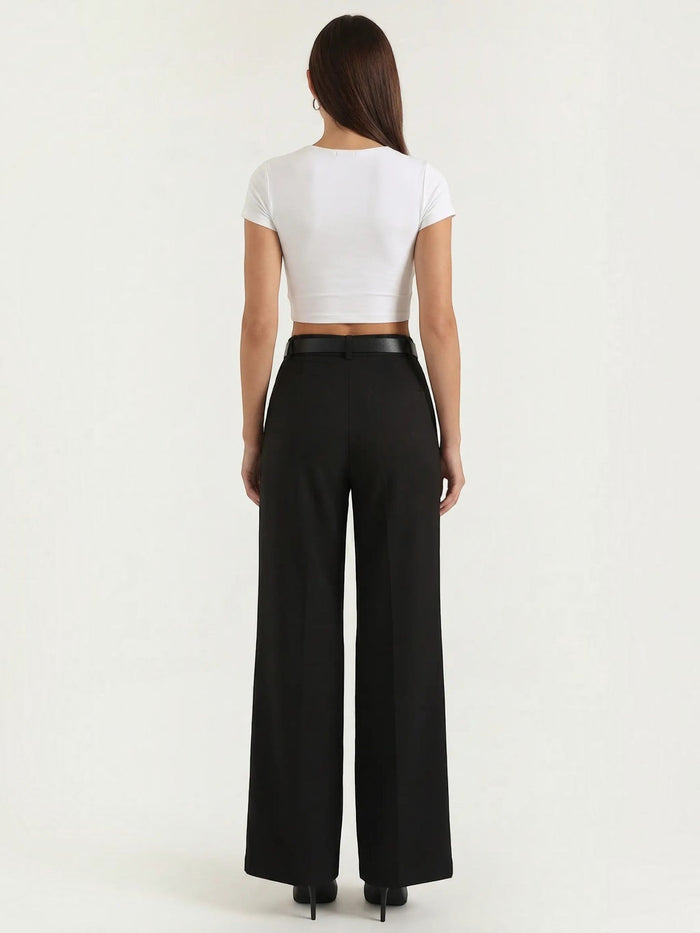 Bertha Pantalon Large Taille Haute